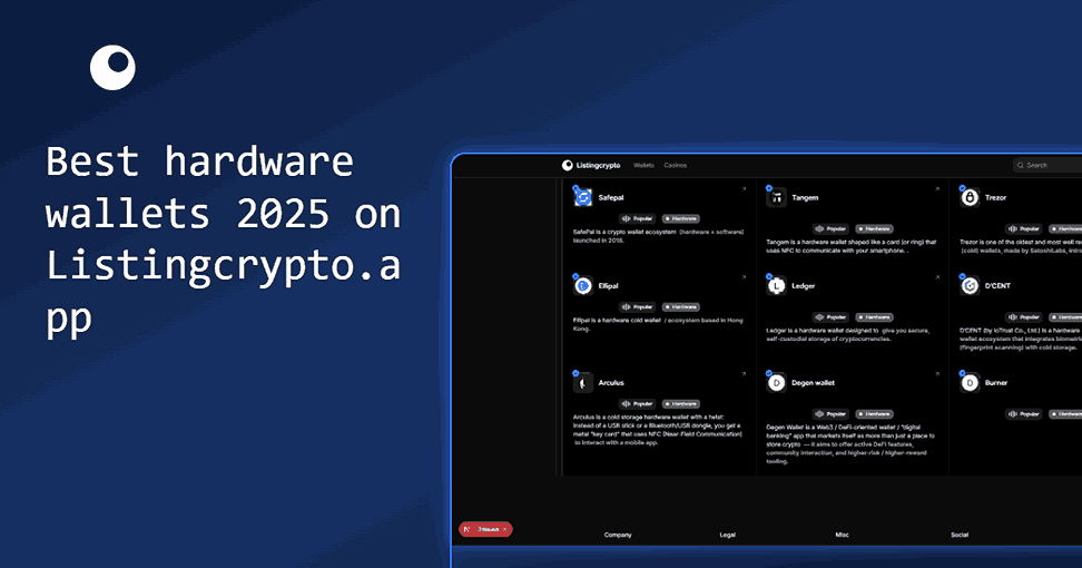 Added a new section in wallets called Best hardware wallets 2025